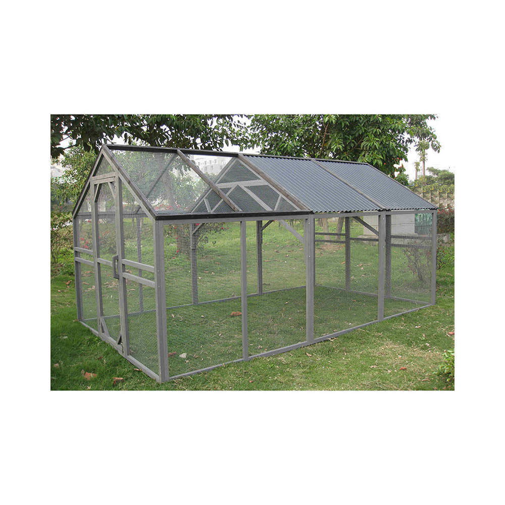 Enclos Mansion run, bois/toit PVC: L396 x l233,5 x H200 cm (9m²)