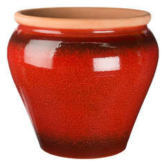 Jarre Bolo en terre cuite émaillée, rouge  D20 x H. 22 cm