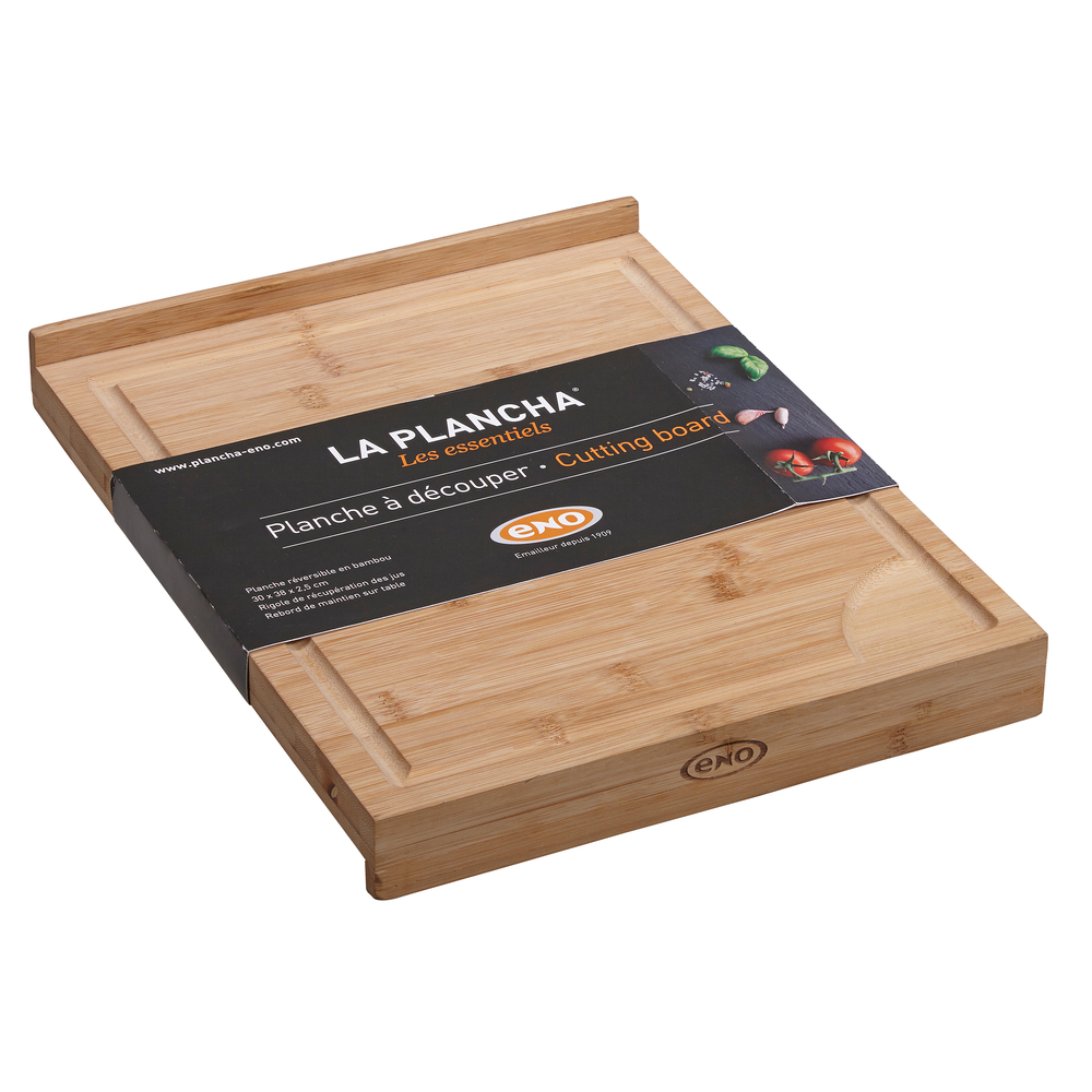 Planche à découper réversible avec rigole en bambou - 30x38 cm