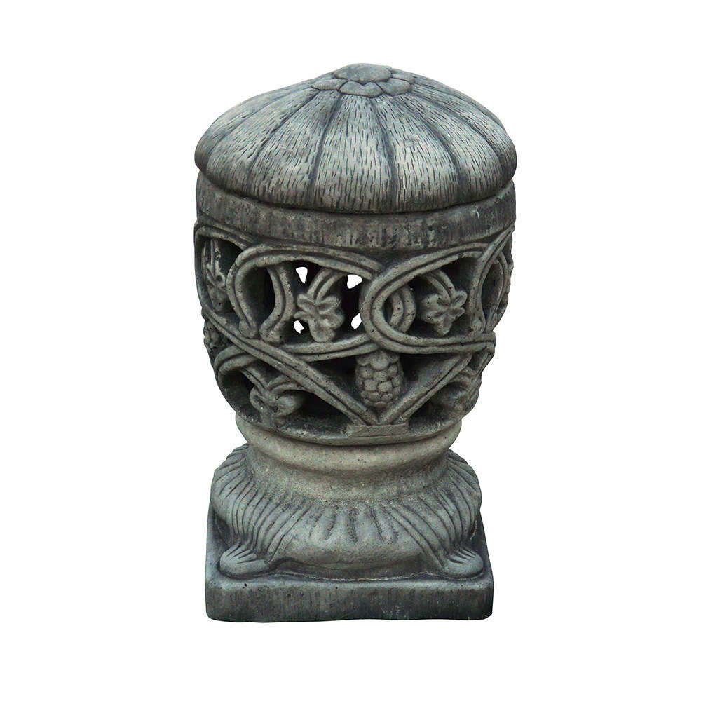 Lanterne japonaise en pierre reconstituée anthracite - H.36 cm