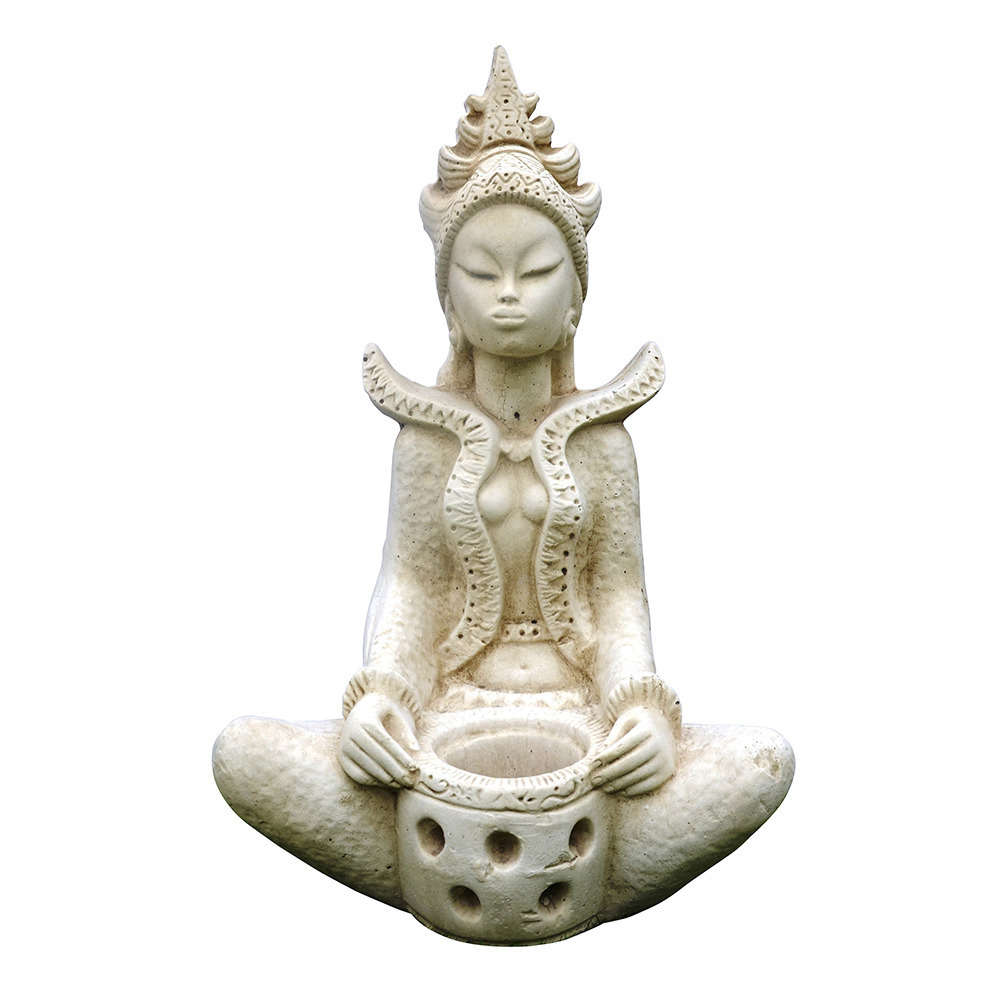 Statue hindoue en pierre reconstituée naturelle - H.55 cm