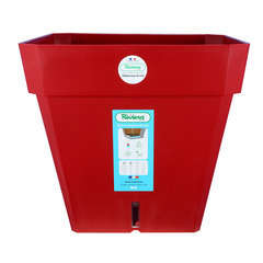 Pot carré Loft à réserve d'eau en polypropylène, rouge L.39 x H.36 cm