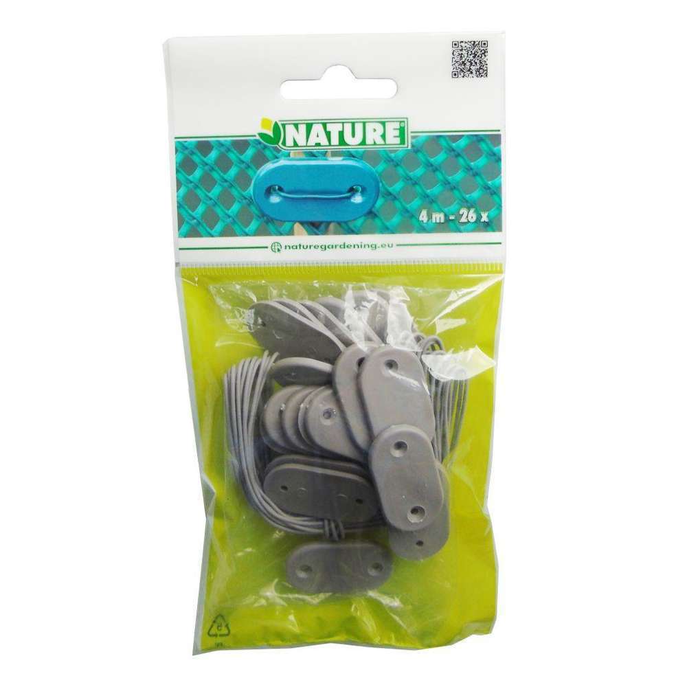 Set de fixation, gris: 26 attaches + 4m de fil