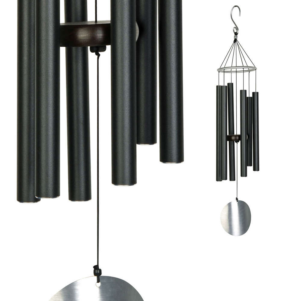 Carillon Auréole en aluminium noir - H.71 cm