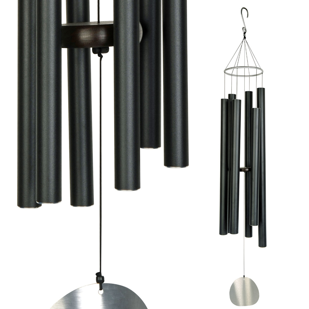 Carillon Auréole en aluminium noir - H.165 cm