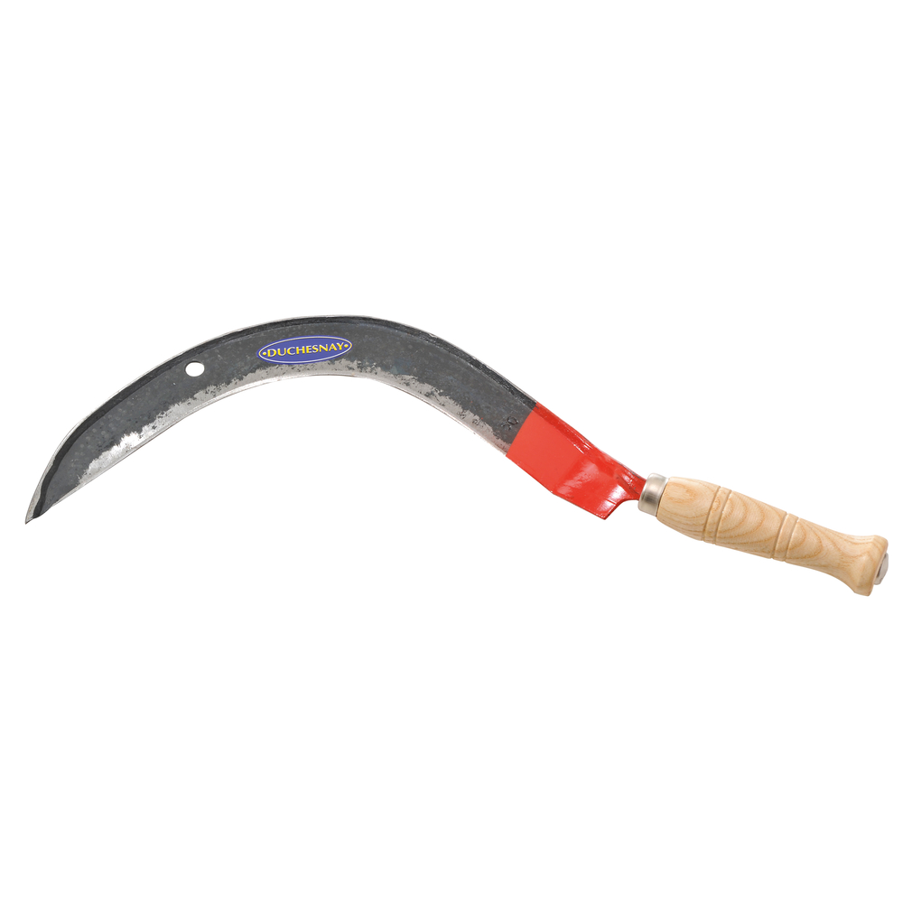 Faucille pour débroussailler coudée et forgée en acier et bois - 50 cm