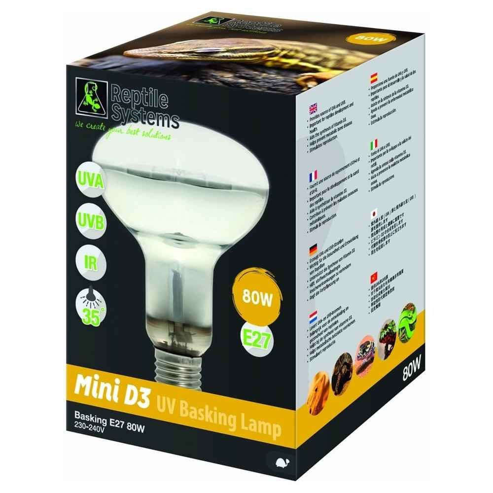 D3 UV Basking Lamp Mini 80W : culot E27