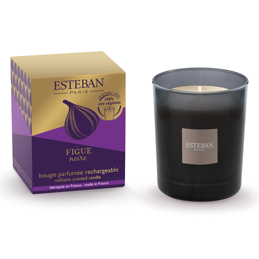Bougie parfumée à la figue en cire végétale rechargeable - 180 g