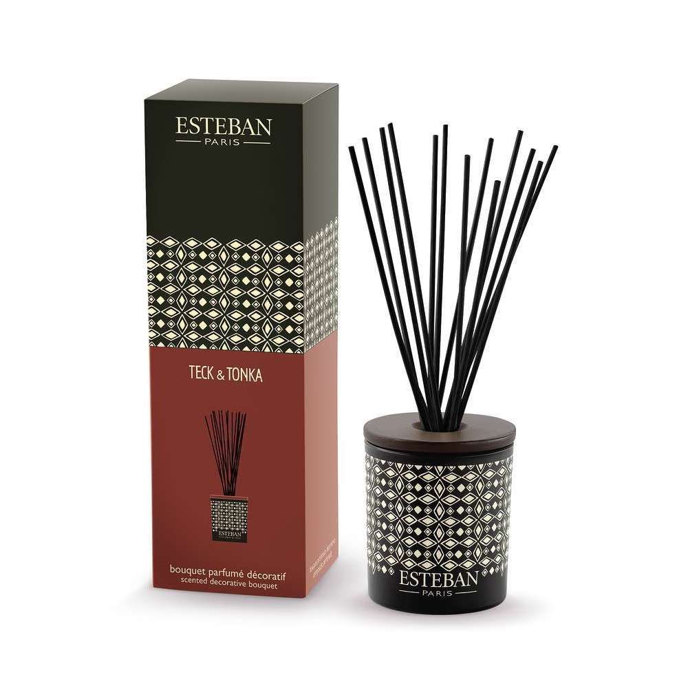 Bouquet parfumé avec recharge senteur teck &amp; tonka - 100 ml