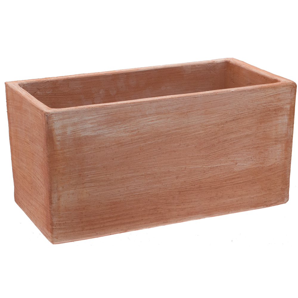 Jardinière basic moderne, en terre cuite L.50 x l.23 x H.23 cm