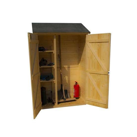 Abri mural multi-usages, en bois massif + 3 étagères - 0,70m²