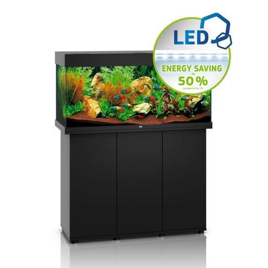 Aquarium avec meuble LED Rio 180 en bois noir - H.73 cm