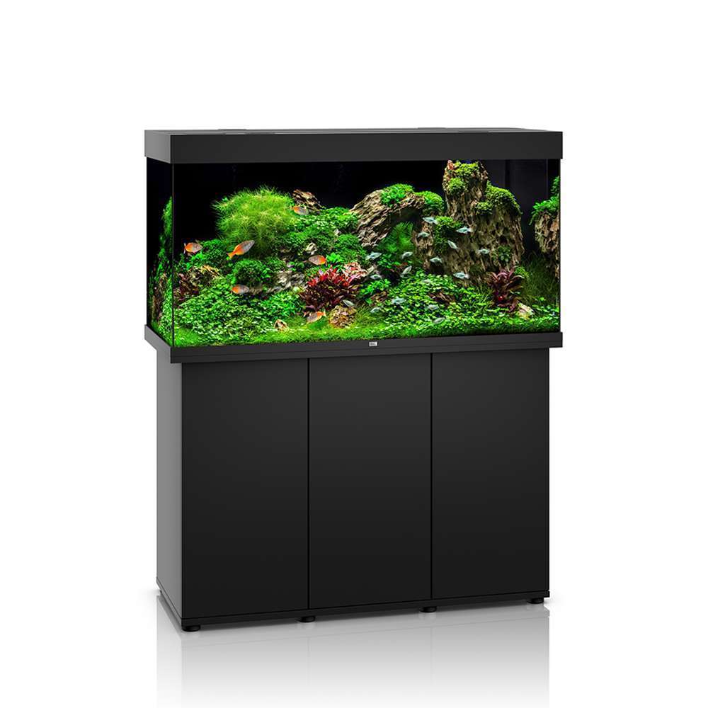 Aquarium avec meuble LED Rio 350 en bois noir - H.80 cm