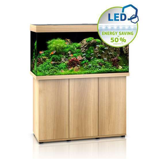 Aquarium avec meuble LED Rio 350 en bois - H.80 cm
