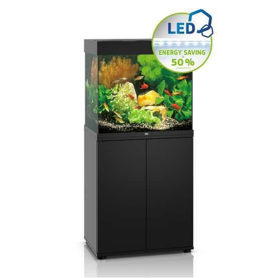 Aquarium avec meuble LED Lido 120 en bois noir - H.73 cm