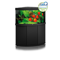 Aquarium avec meuble LED Trigon 350 en bois noir - H.80 cm