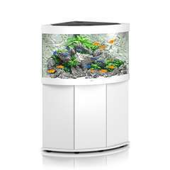 Aquarium avec meuble LED Trigon 190 en bois blanc - H.73 cm