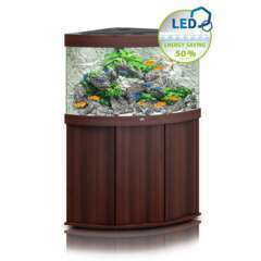 Aquarium avec meuble LED Trigon 190 en bois - H.73 cm