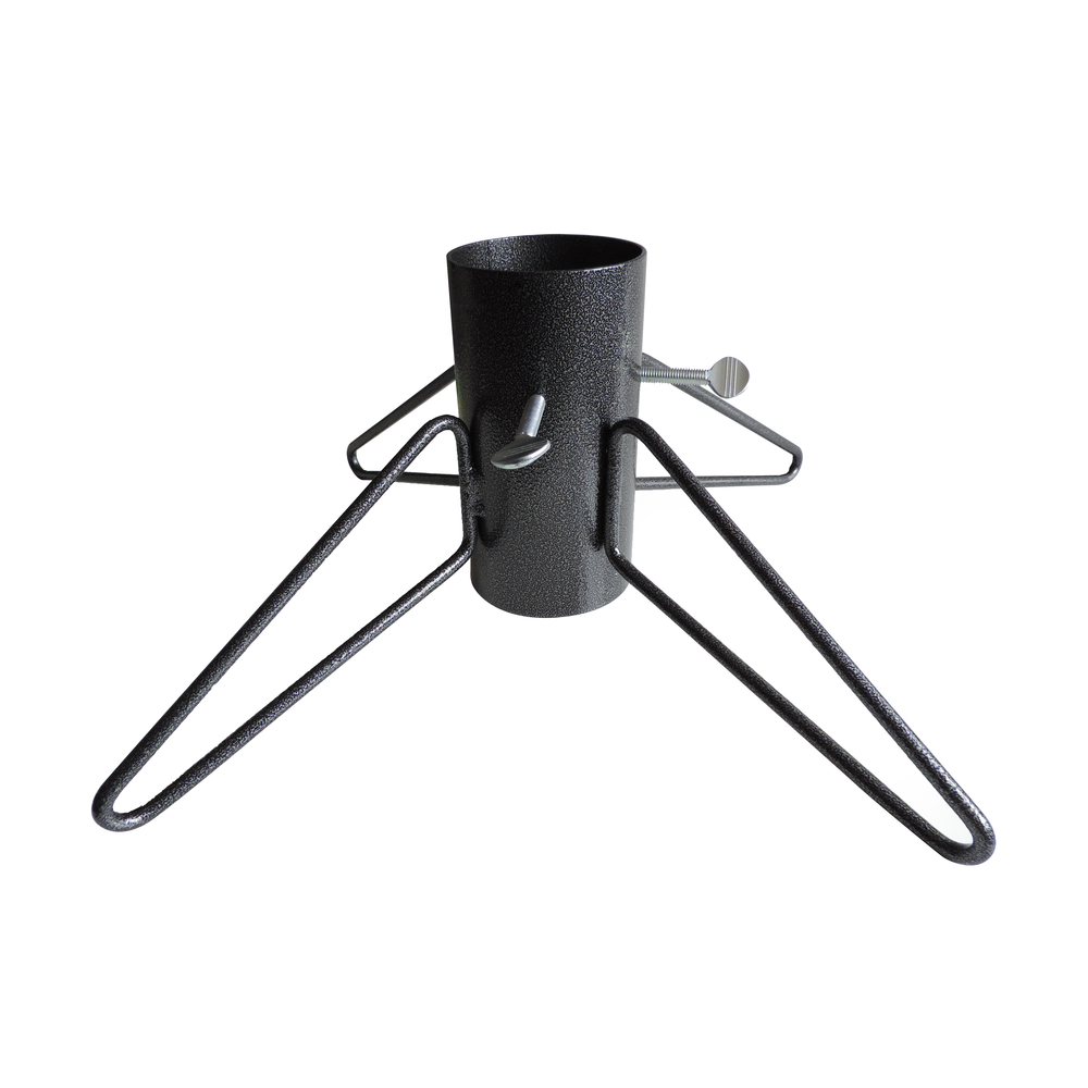 Pied de sapin (4 pieds fer rond) en métal, gris martelé D9cm