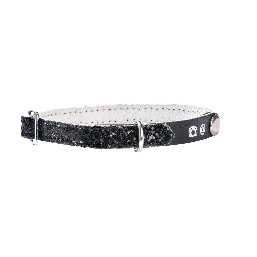 Collier collection Party noir plein de paillettes 20cm