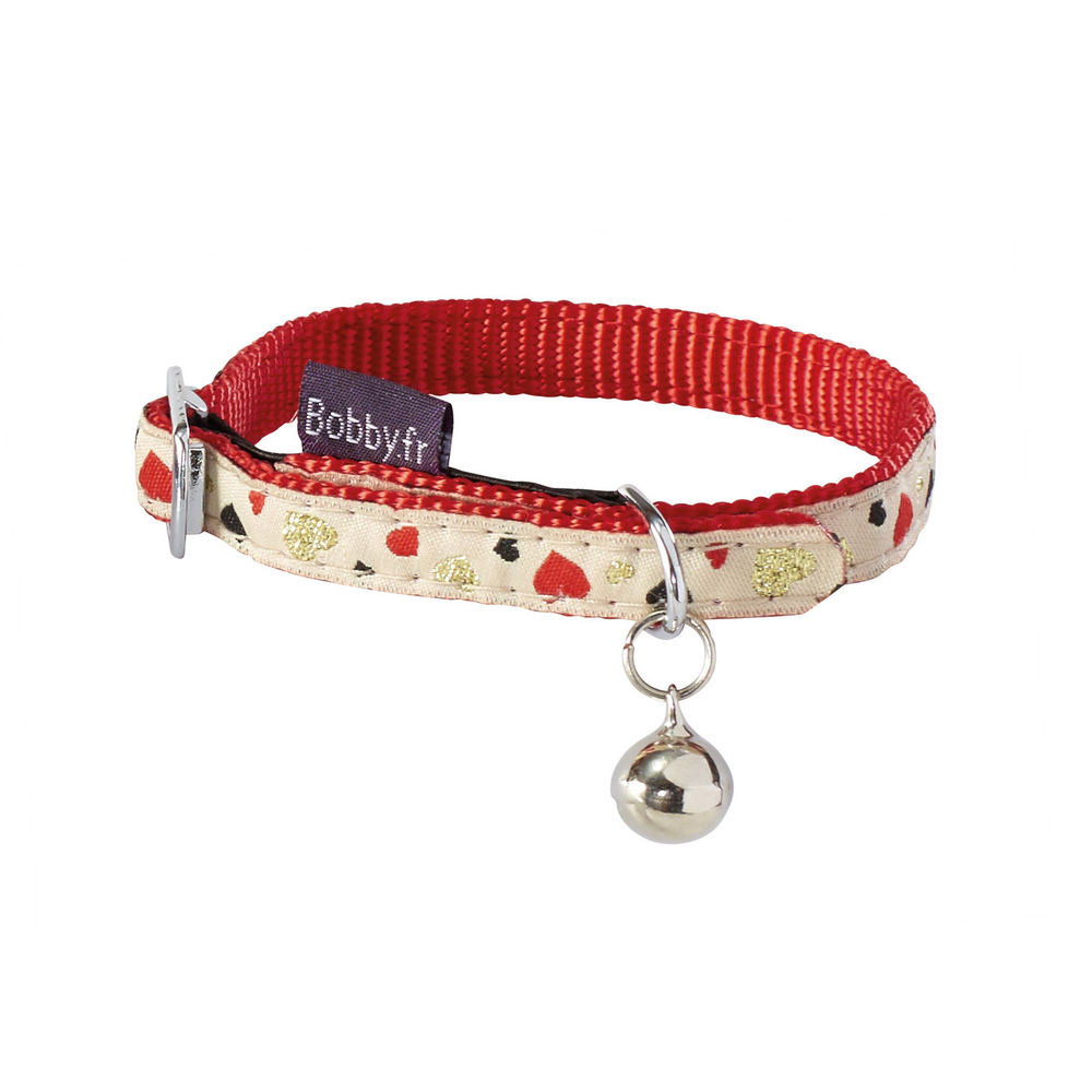 Collier collection Lovely rouge XS avec cœurs colorés et dorés 20cm