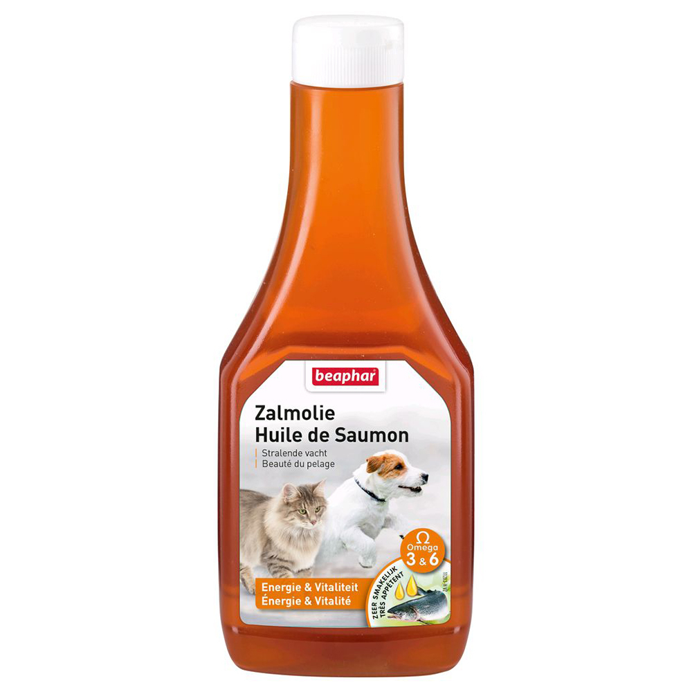 Huile de saumon, aliment complémentaire pour chien et chat - 430 ml