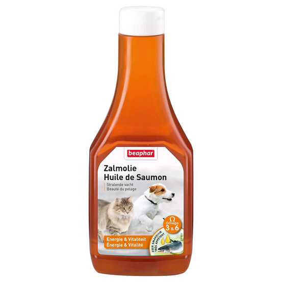 Huile de saumon, aliment complémentaire pour chien et chat - 430 ml