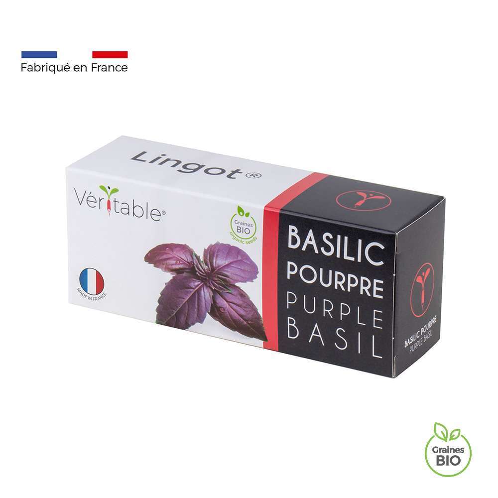 Recharge lingot® de basilic pourpre bio - pour potager Véritable®