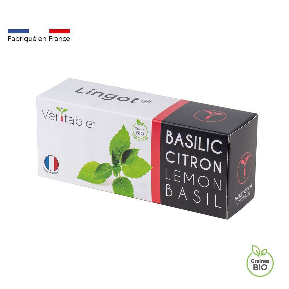 Recharge lingot® de basilic citron bio - pour potager Véritable®