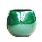 Pot Douceur en terre cuite émaillée, coloris jade D14 cm