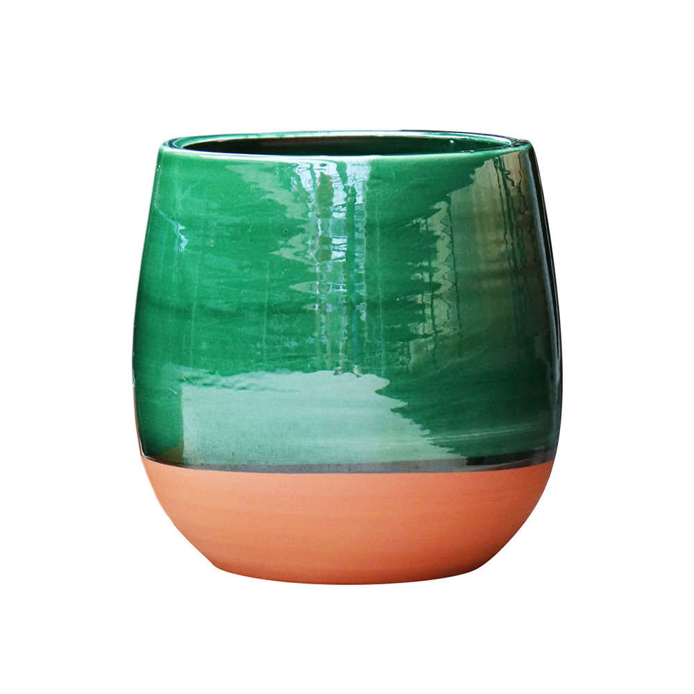 Pot Saintropp en terre cuite émaillée, coloris jade D17 cm