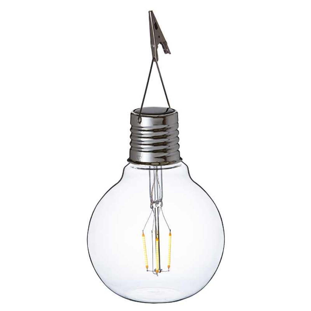 Ampoule solaire Eureka Vintage en verre/métal, à suspendre H16,5cm