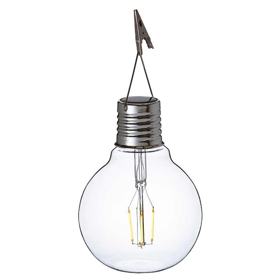 Ampoule solaire Eureka Vintage en verre/métal, à suspendre H16,5cm