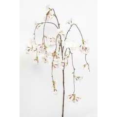 Branche de Pommier artificiel retombante H 130 cm en fleurs Crème