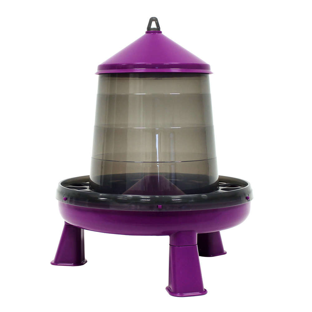 Nourrisseur pour volailles avec pied 4 kg violet et gris