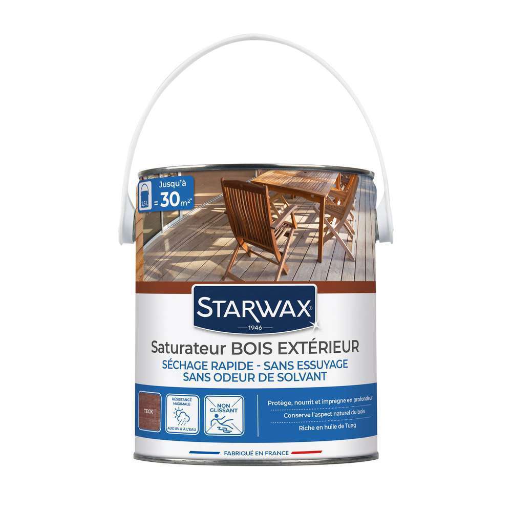 Saturateur en phase aqueuse pour bois coloris Teck 2,5L