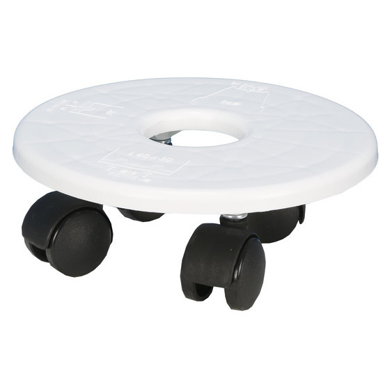 Support roulant à 4 roulettes, blanc D19 cm