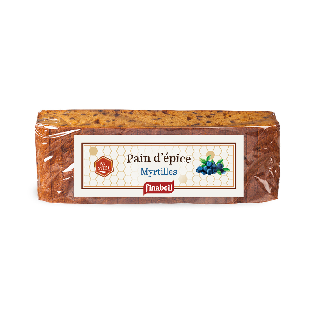 Pain d'épices tranché au miel et aux myrtilles, 300g