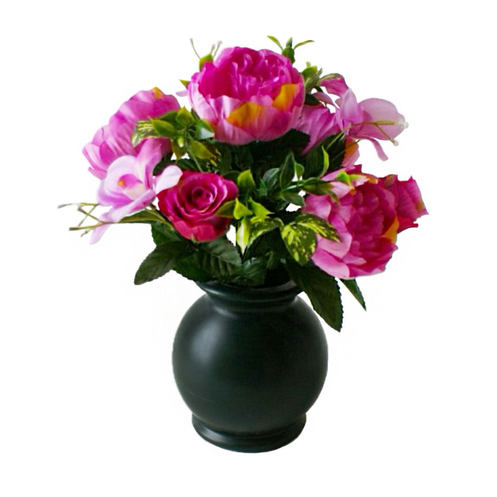 Composition artificielle, coloris variables : vase boule fun
