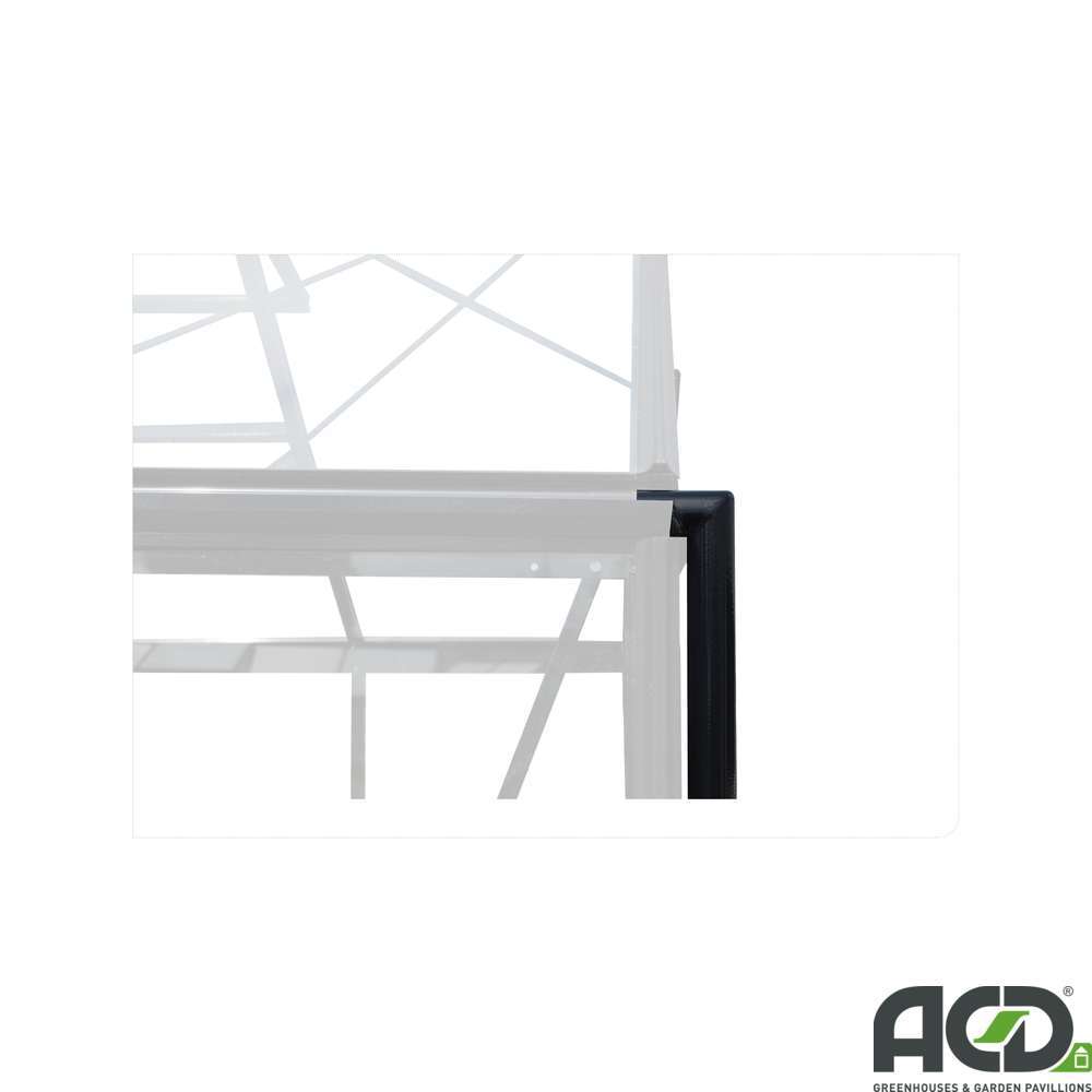 Set de descentes d'eau en alu noir pour serre ACD Prestige