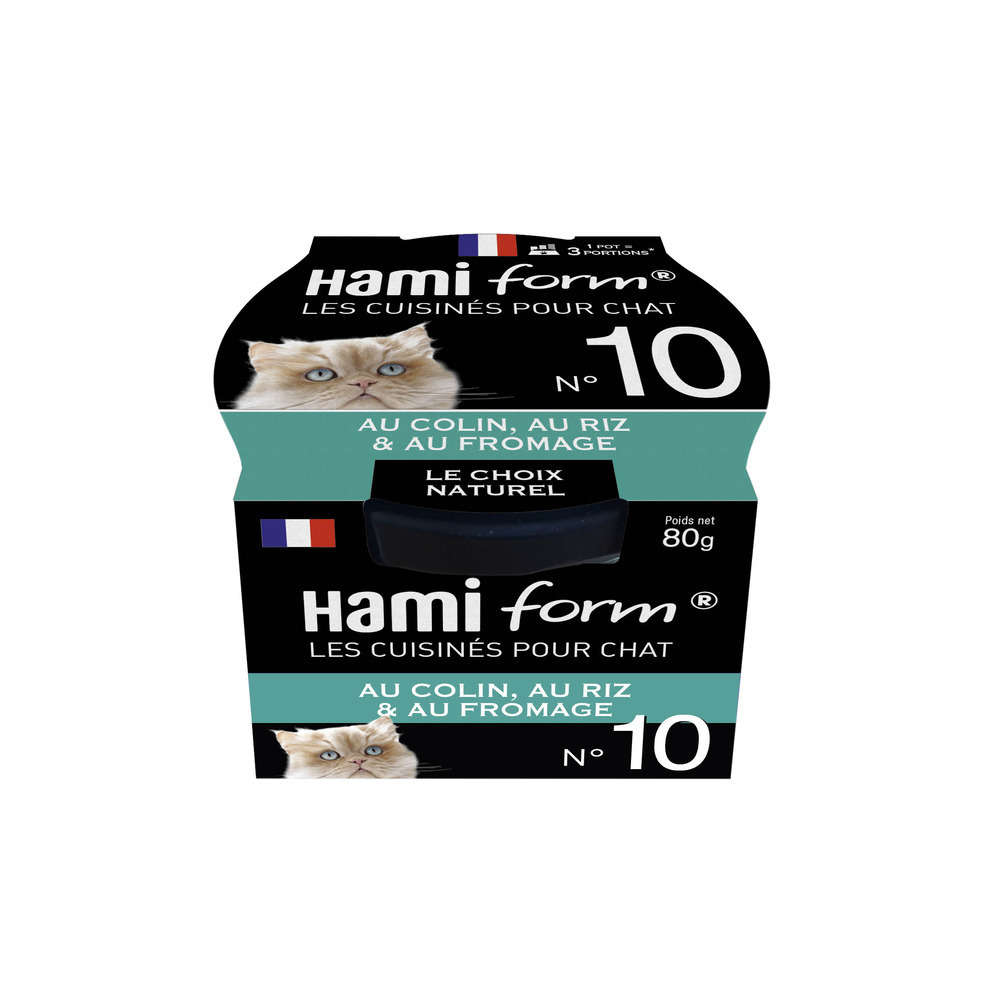 Pâtée Cuisinés pour chats n°10: colin, fromage et riz - 80g