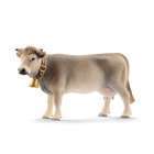 Figurine vache Braunvieh en plastique - 13x3,8x7,8 cm