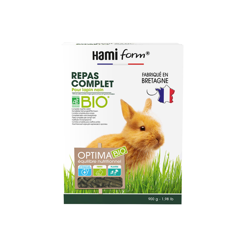 Repas complet BIO lapin nain 900 gr