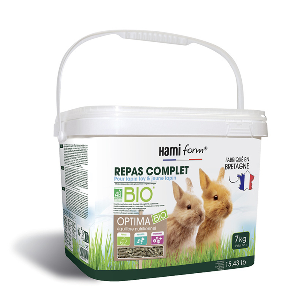 Repas complet BIO jeune lapin 7kg en seau