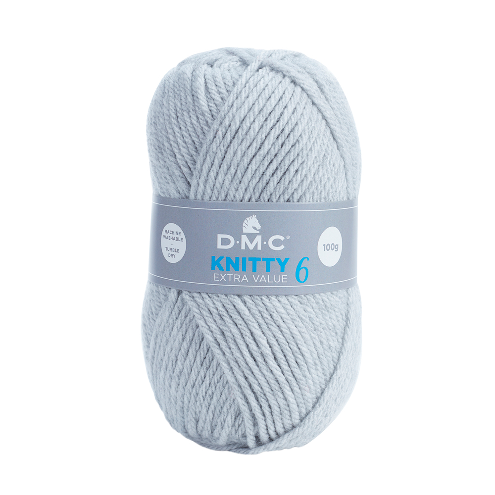 Pelote à tricoter Knitty 6 en acrylique coloris gris 814 - 137 m