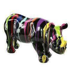 Rhino Trash fond noir -  H.49 cm