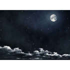 Décoration paysage: Papier ciel avec lune cm100x70