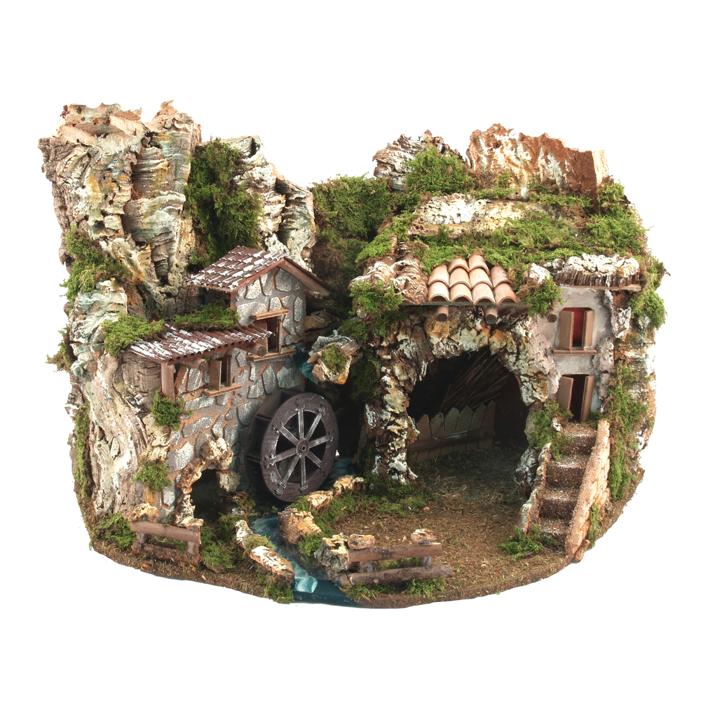 Décoration pour paysage de Noël: Village avec accessoires électriques