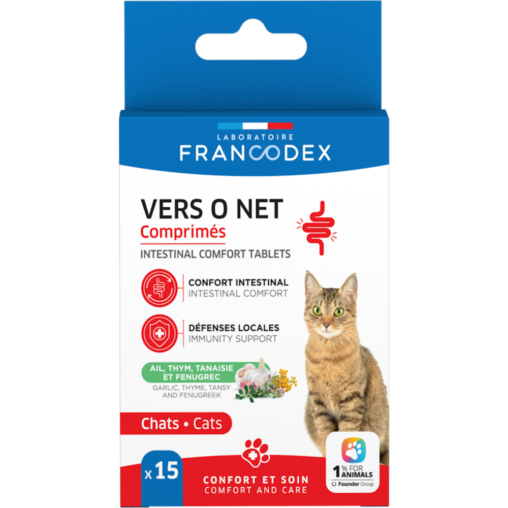 Vers O Net, pour chaton et chat: 15 comprimés