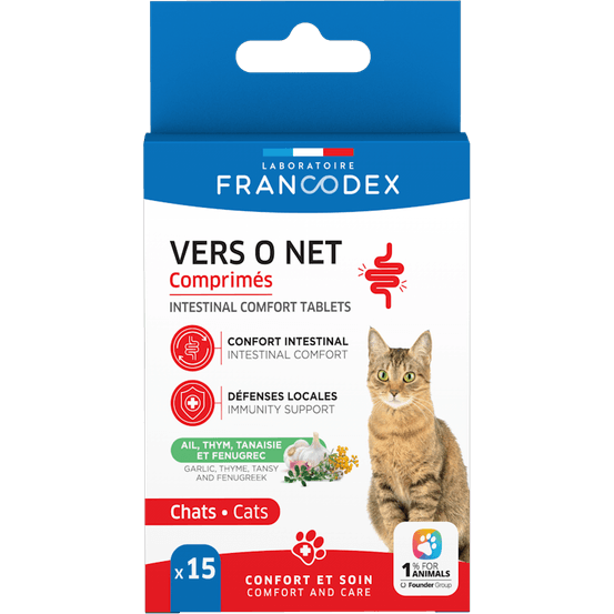 Vers O Net, pour chaton et chat: 15 comprimés